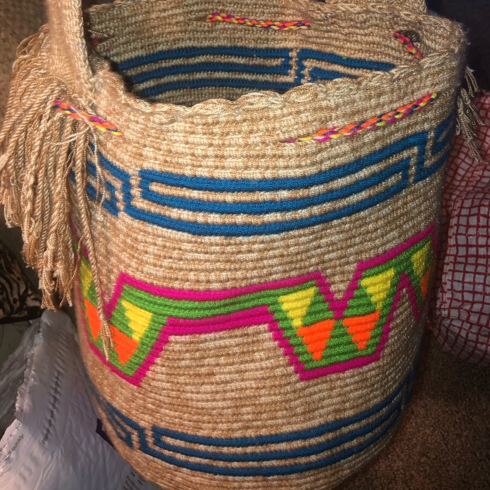 Handmade Wayuu Mochilla Bag Traditional Crochet Purse Cross Body Bag